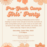 Girl's Pre-Youth Camp Party!